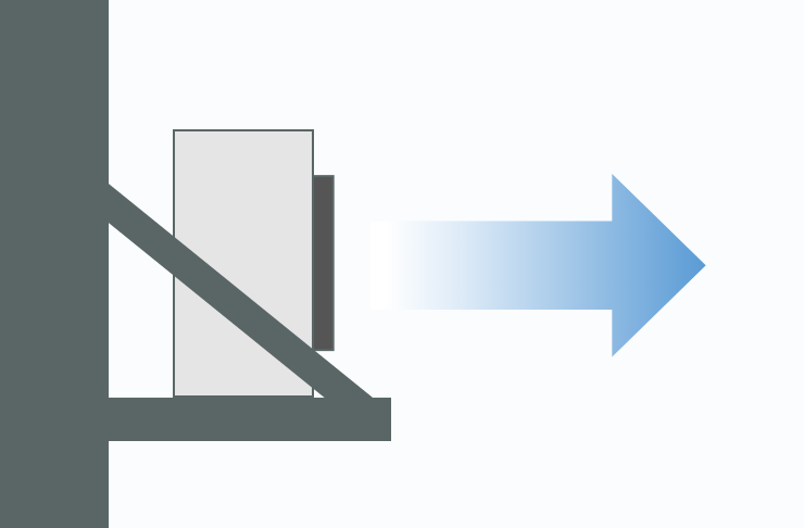 「エリア空調機」の設置方法・壁かけ式